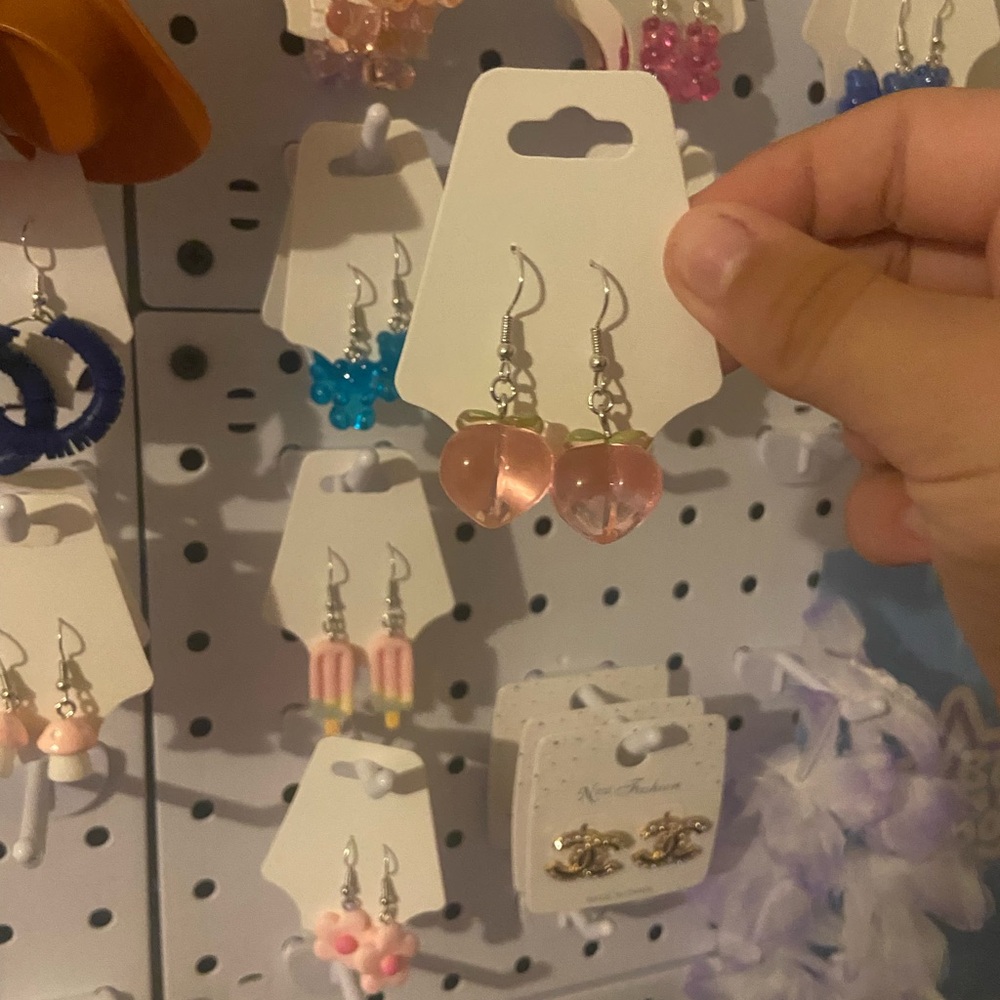 Peach earrings
